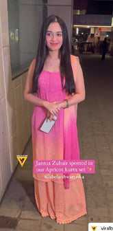 Apricot Chikankari Ombré Kurta Set (Set of 3)